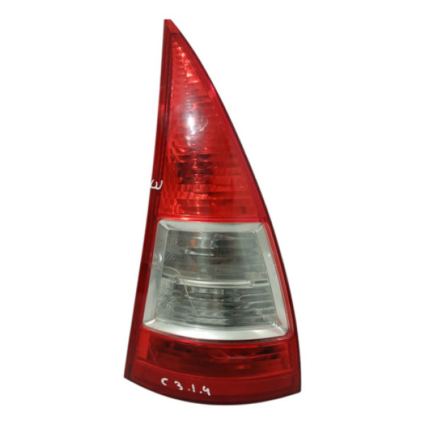 Lanterna Traseira Esquerda Citroen C3 2009 2011 C/detalhe Esquerdo/motorista Vermelho E Transparente